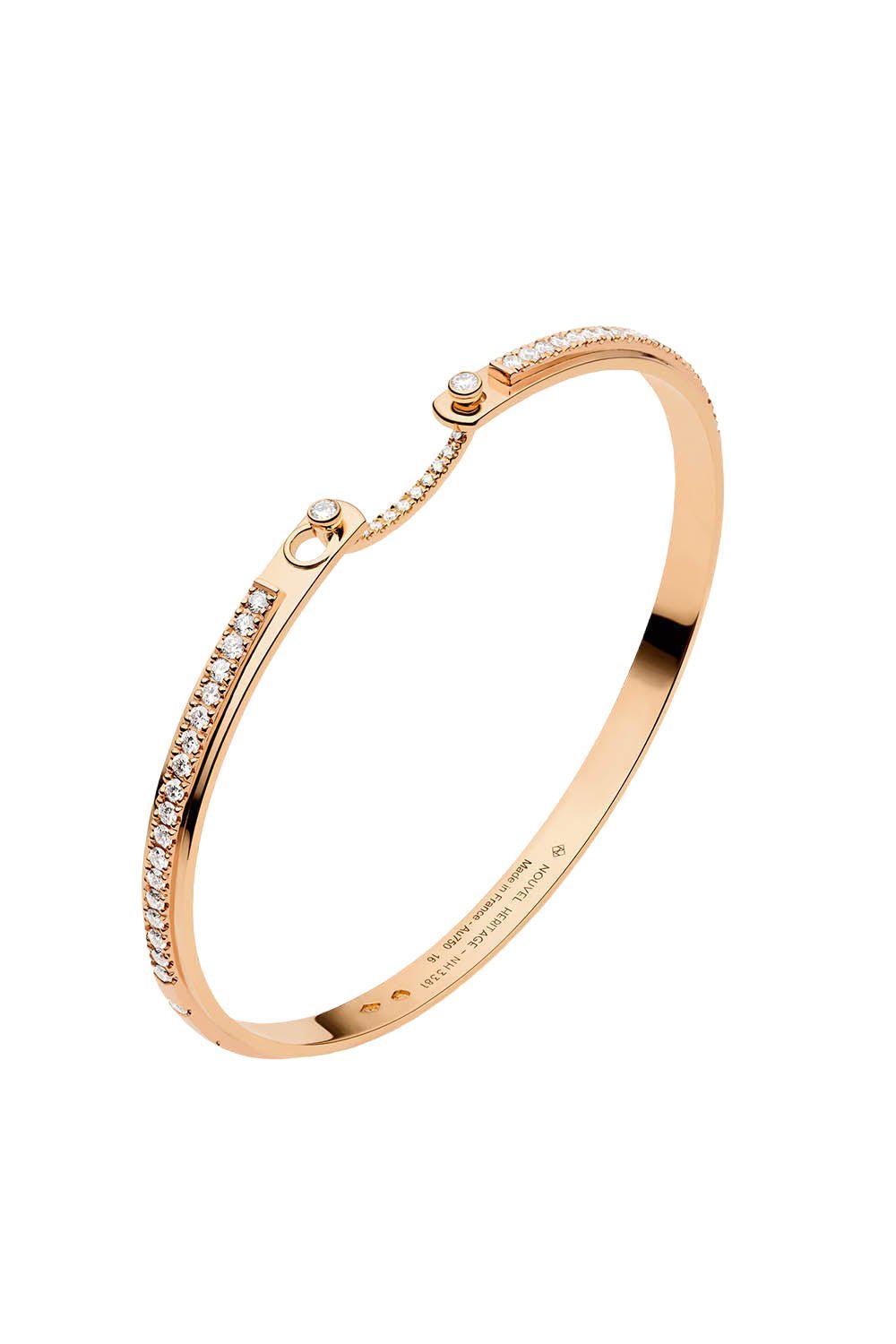 Tuxedo Mood Bangle-ROSE GOLD-16-JEWELRYFINE JEWELBRACELET O-NOUVEL HERITAGE