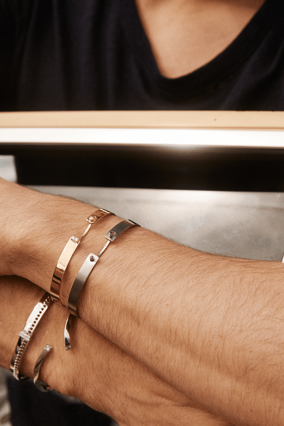 NOUVEL HERITAGE-His Titanium Mood Bangle - Rose Gold-TITANIUM