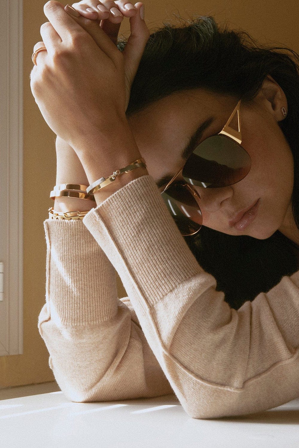 NOUVEL HERITAGE-His Titanium White Diamond Mood Bangle-TITANIUM