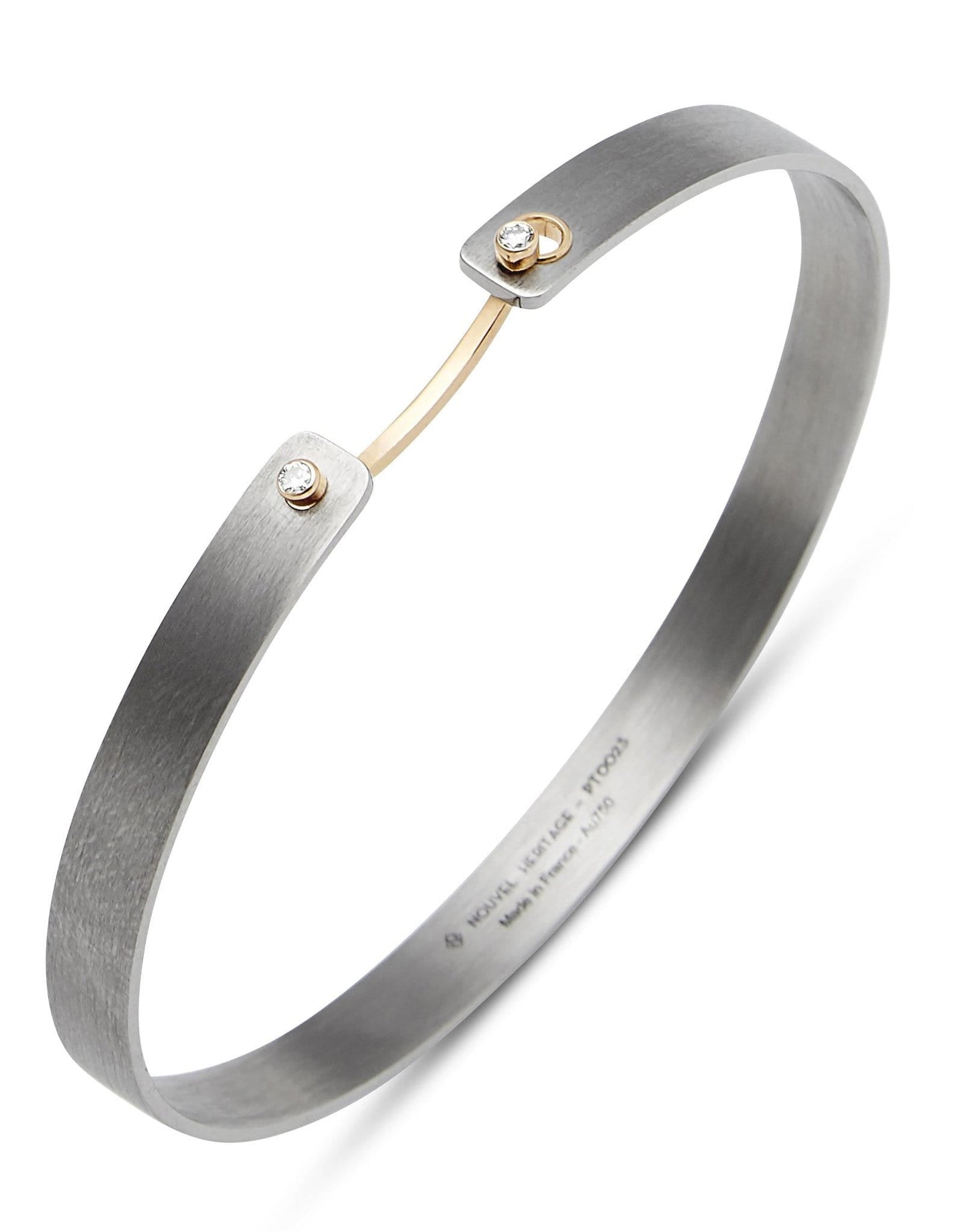 NOUVEL HERITAGE-His Titanium White Diamond Mood Bangle-TITANIUM
