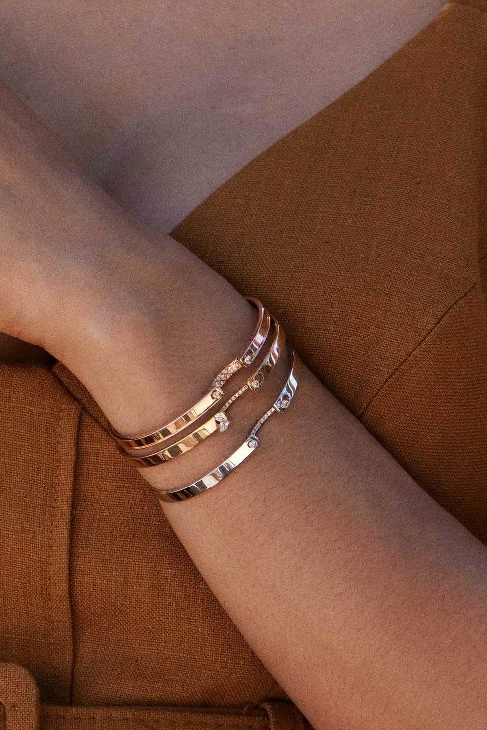 NOUVEL HERITAGE-Cocktail Time Mood Bangle-WHITE GOLD