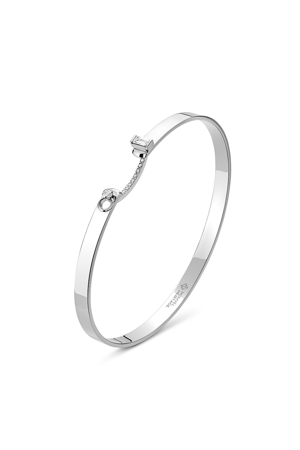 Me Time Diamond Mood Bangle Bracelet-WHITE GOLD-JEWELRYFINE JEWELBRACELET O-NOUVEL HERITAGE