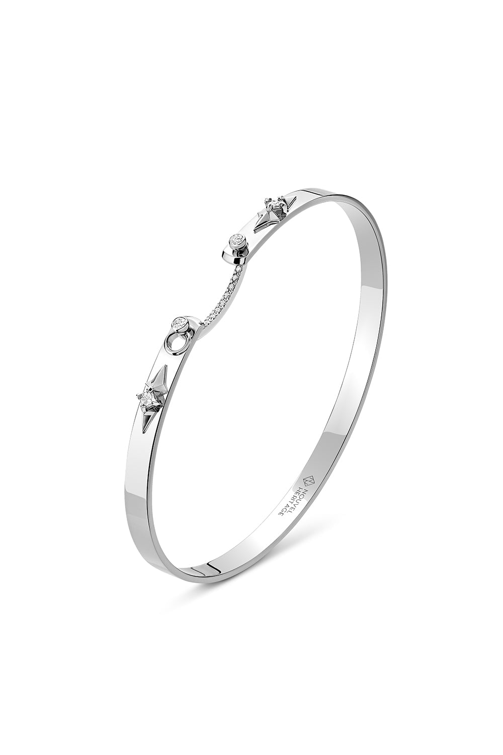 NOUVEL HERITAGE-Reverie Mood Bangle Bracelet-WHITE GOLD