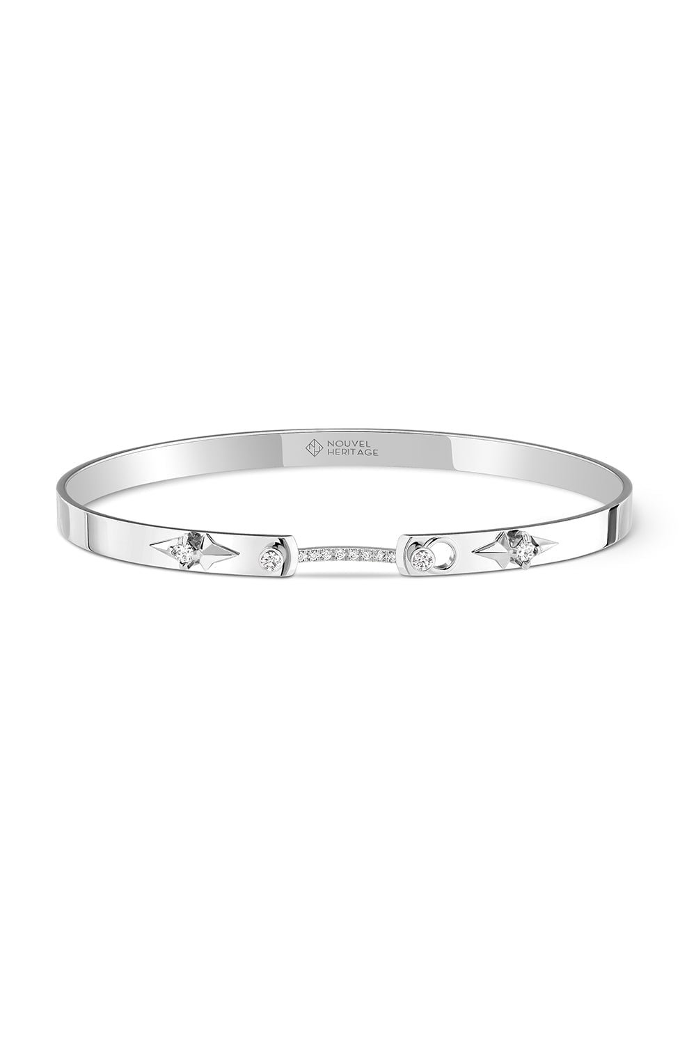 NOUVEL HERITAGE-Reverie Mood Bangle Bracelet-WHITE GOLD