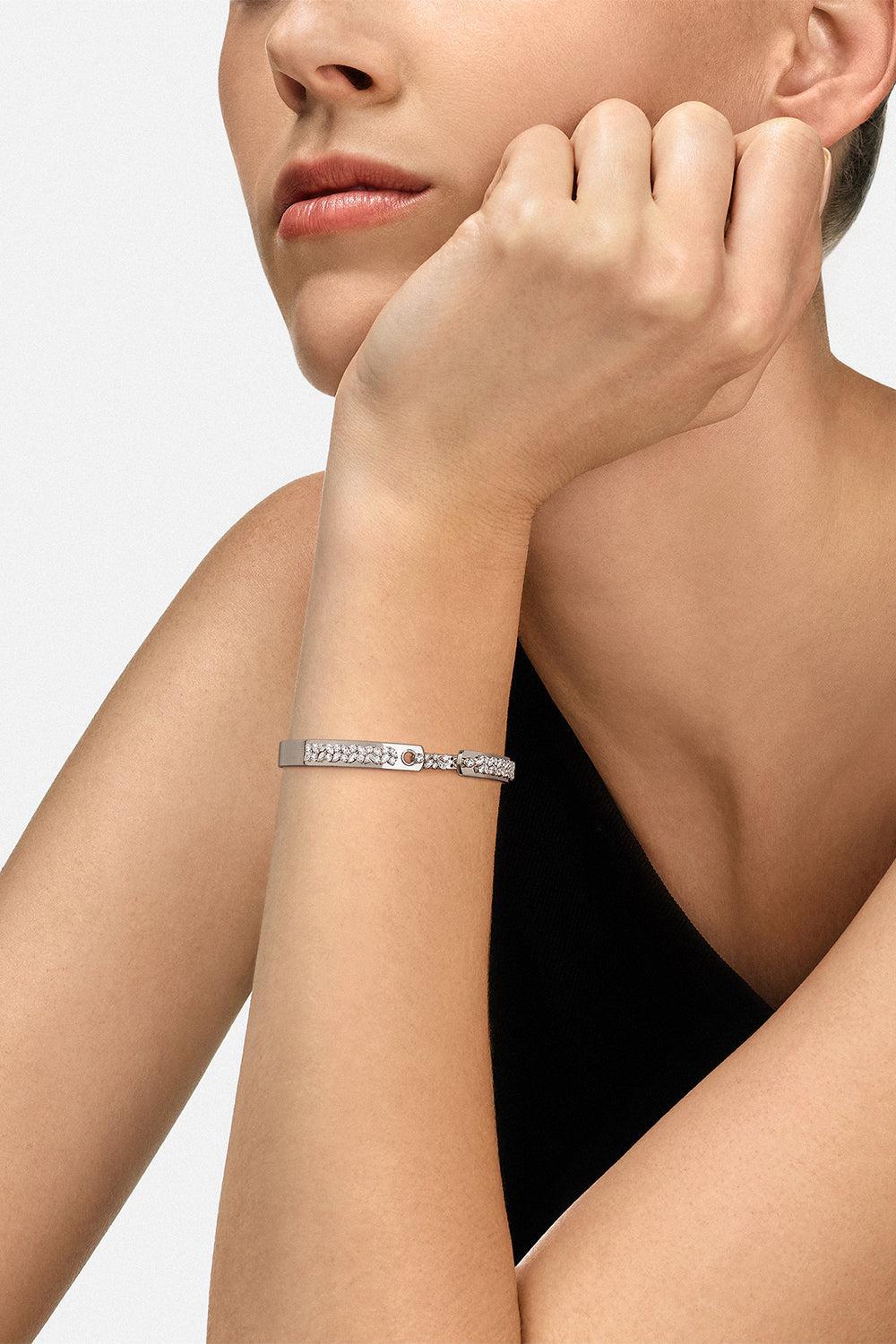 NOUVEL HERITAGE-Soiree Mood Bangle - White Gold-WHITE GOLD