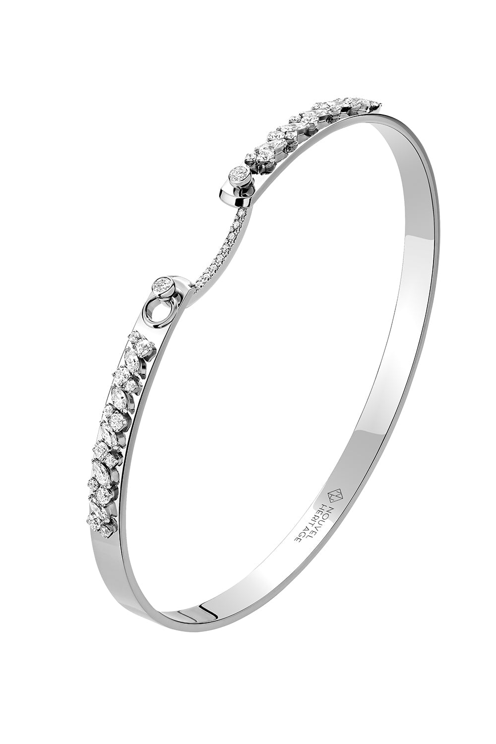 NOUVEL HERITAGE-Under The Stars Mood Bangle Bracelet-WHITE GOLD