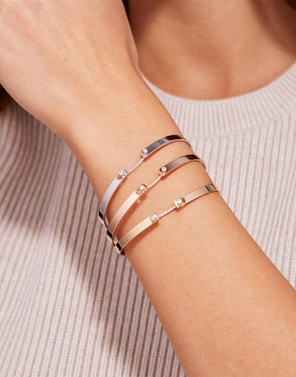 NOUVEL HERITAGE-White Gold Diamond Business Meeting Mood Bangle-WHITE GOLD