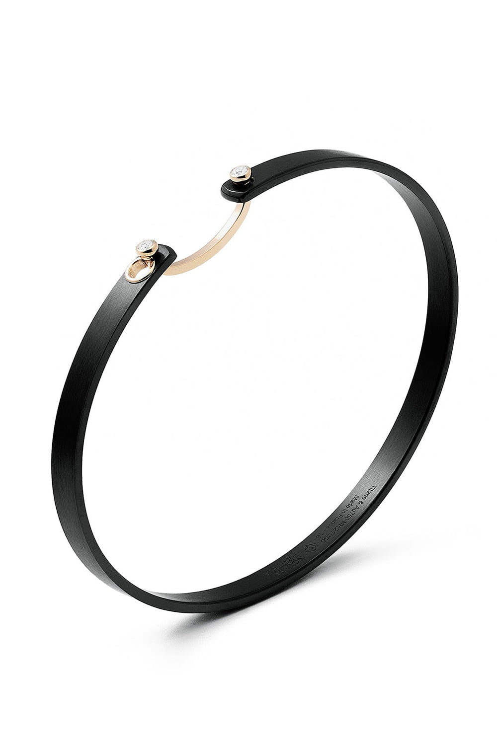 NOUVEL HERITAGE-Black Titanium Mood Bangle-YELLOW GOLD