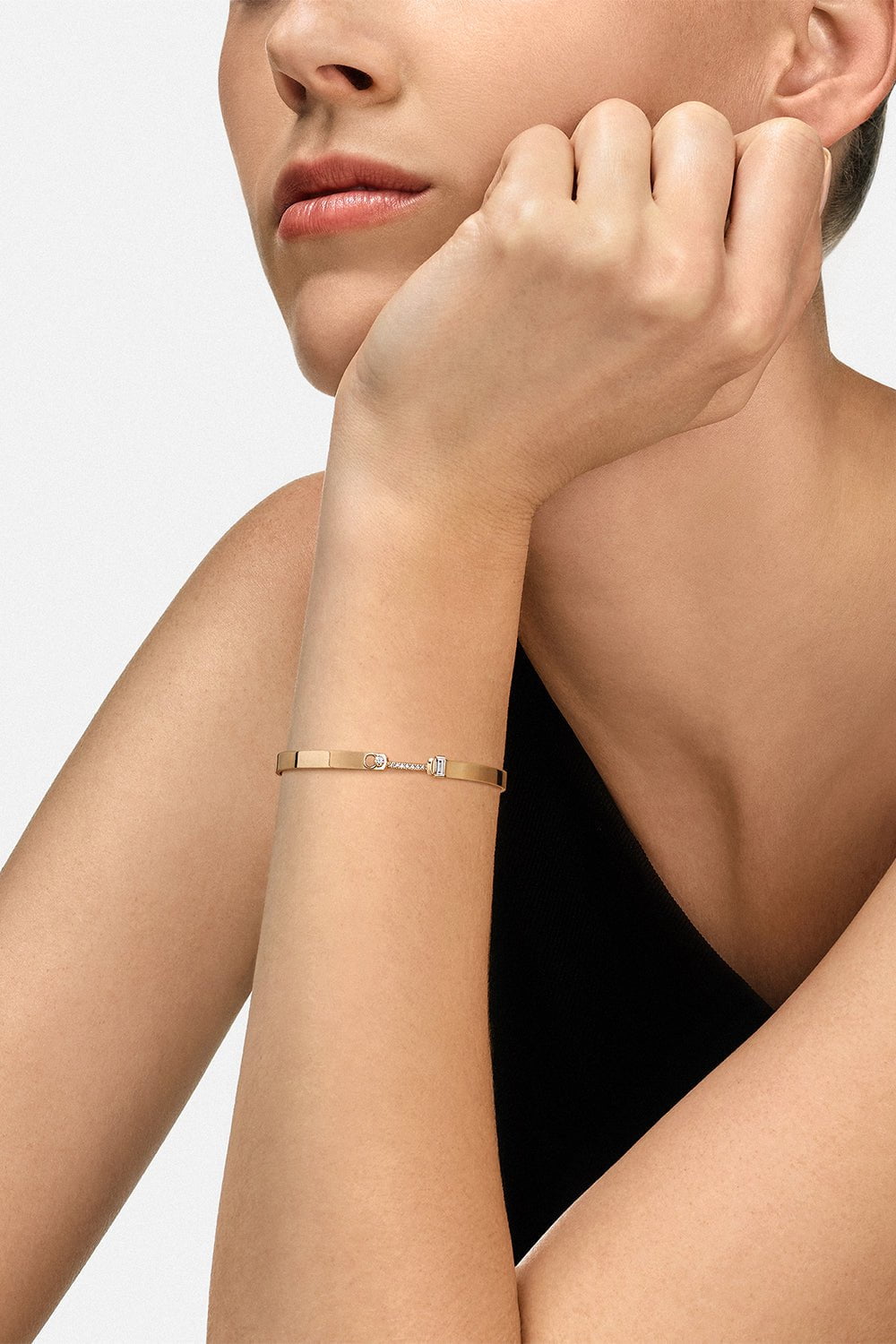 NOUVEL HERITAGE-Dinner Date Mood Bangle Bracelet-YELLOW GOLD