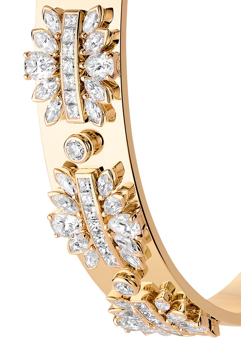 The Birdsong Lover Diamond Bangle Bracelet-YELLOW GOLD-JEWELRYFINE JEWELBRACELET O-NOUVEL HERITAGE