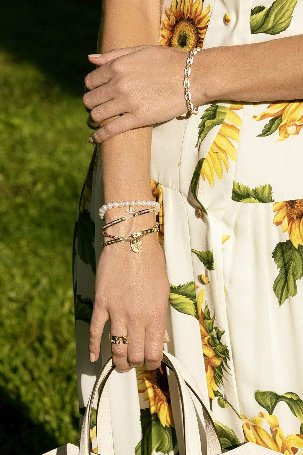 NOUVEL HERITAGE-Tuxedo Mood Bangle-YELLOW GOLD