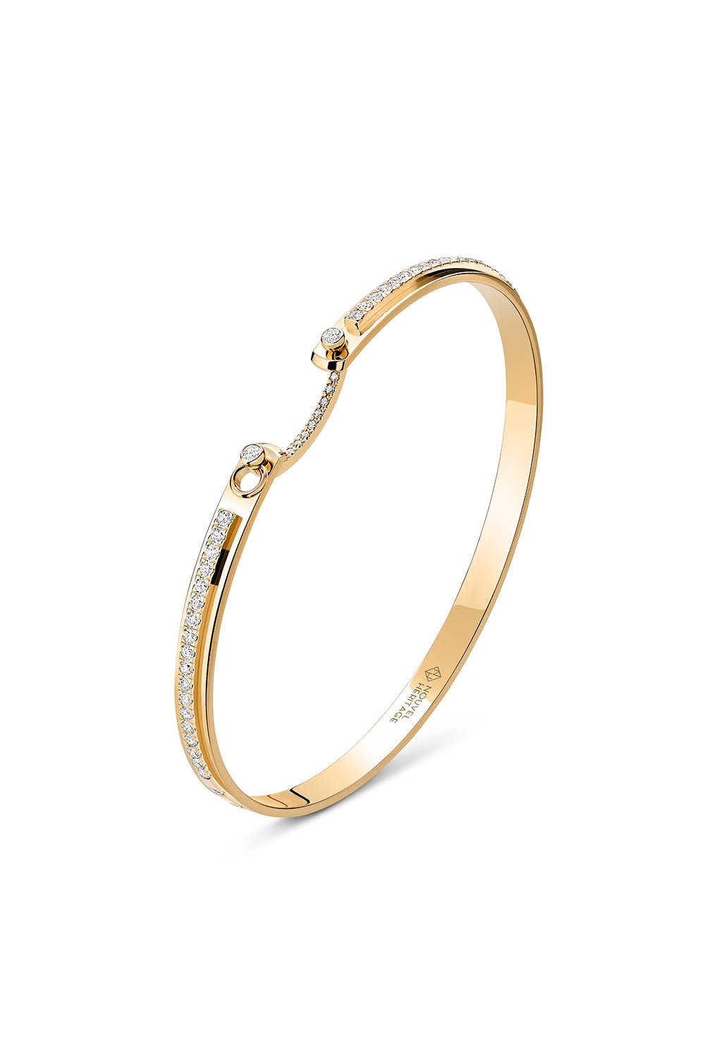 NOUVEL HERITAGE-Tuxedo Mood Bangle Bracelet-YELLOW GOLD