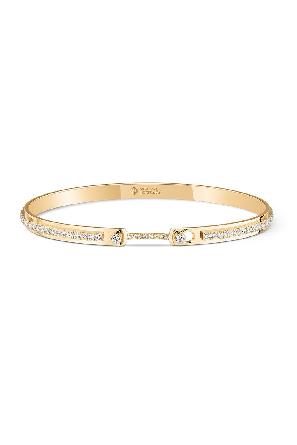 NOUVEL HERITAGE-Tuxedo Mood Bangle Bracelet-YELLOW GOLD
