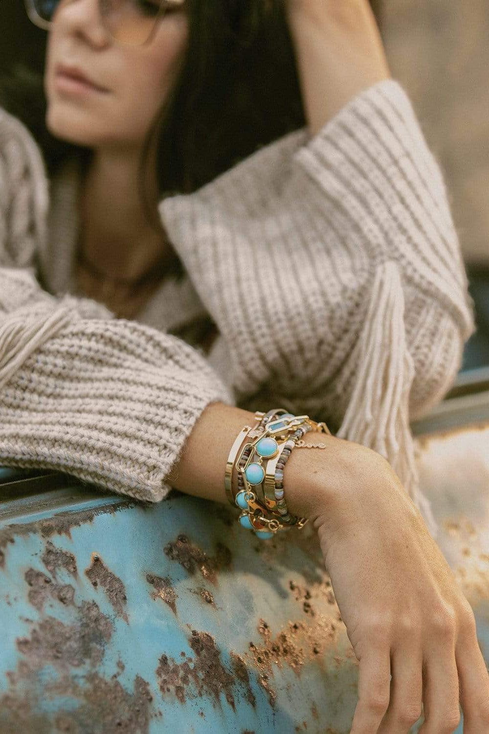 NOUVEL HERITAGE-Yellow Gold Diamond Dinner Date Mood Bangle-YELLOW GOLD