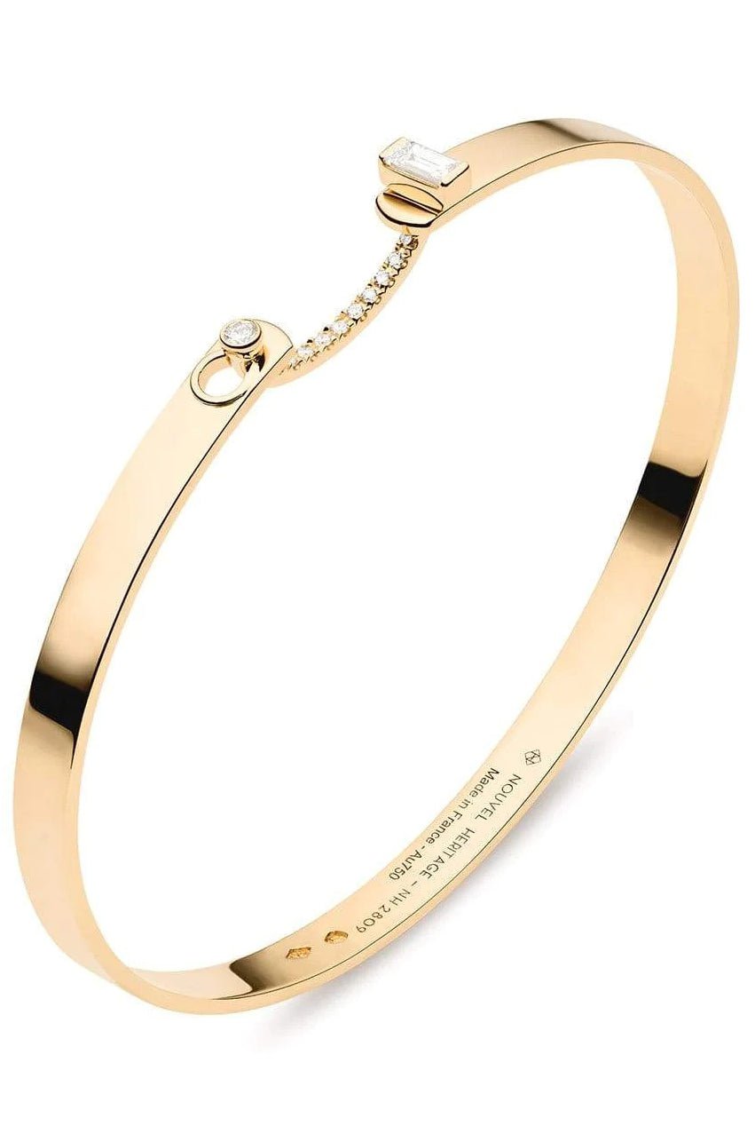 NOUVEL HERITAGE-Yellow Gold Diamond Dinner Date Mood Bangle-YELLOW GOLD