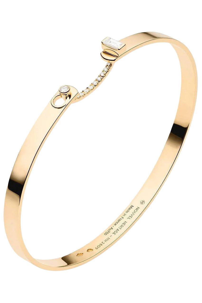 Yellow Gold Diamond Dinner Date Mood Bangle-YELLOW GOLD-JEWELRYFINE JEWELBRACELET O-NOUVEL HERITAGE