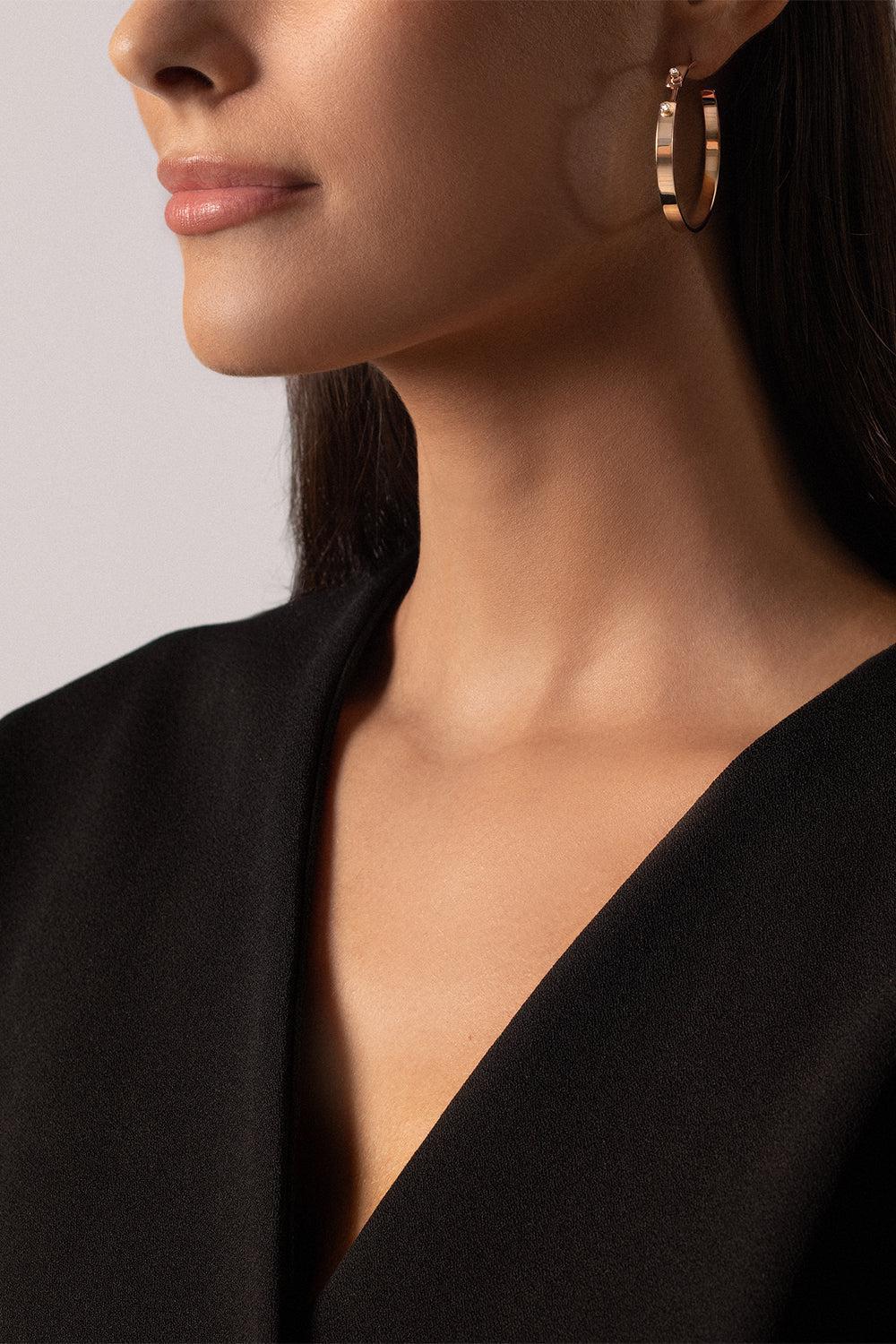 NOUVEL HERITAGE-Monday Morning Mood Hoop Earrings - Rose Gold-ROSE GOLD