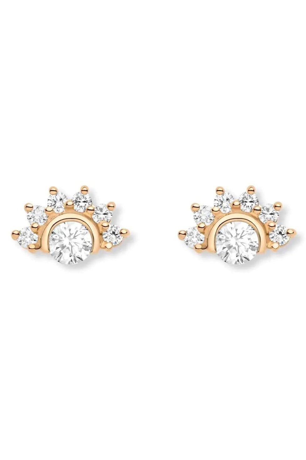 NOUVEL HERITAGE-Mystic Diamond Studs-ROSE GOLD