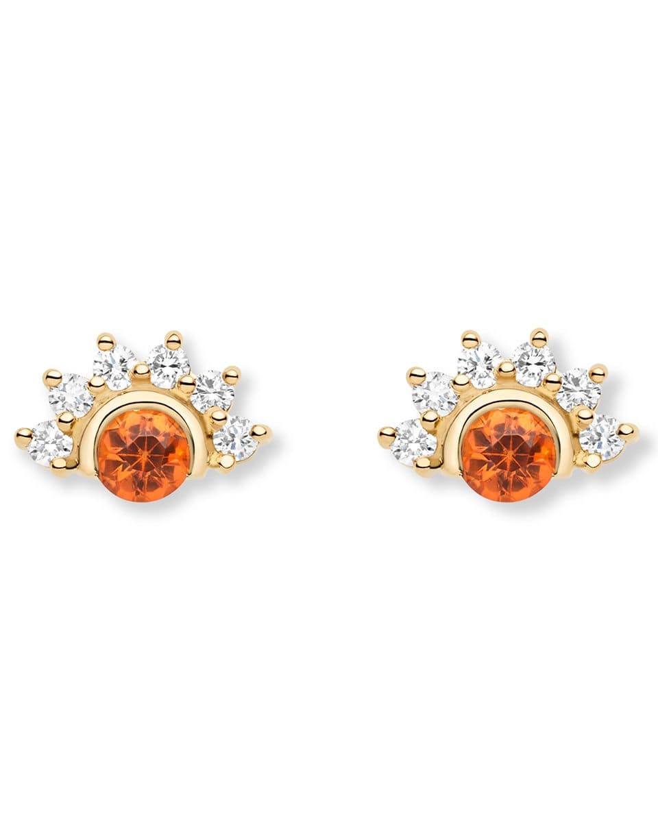 NOUVEL HERITAGE-Mystic Garnet and Diamond Studs-ROSE GOLD