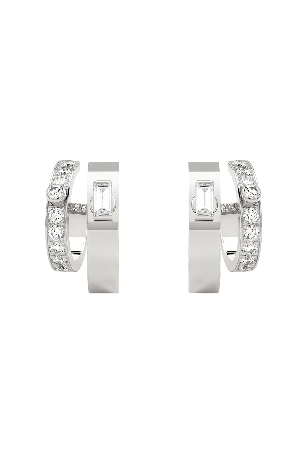 Dinner Date Mood Hoop Earrings - White Gold-WHITE GOLD-JEWELRYFINE JEWELEARRING-NOUVEL HERITAGE