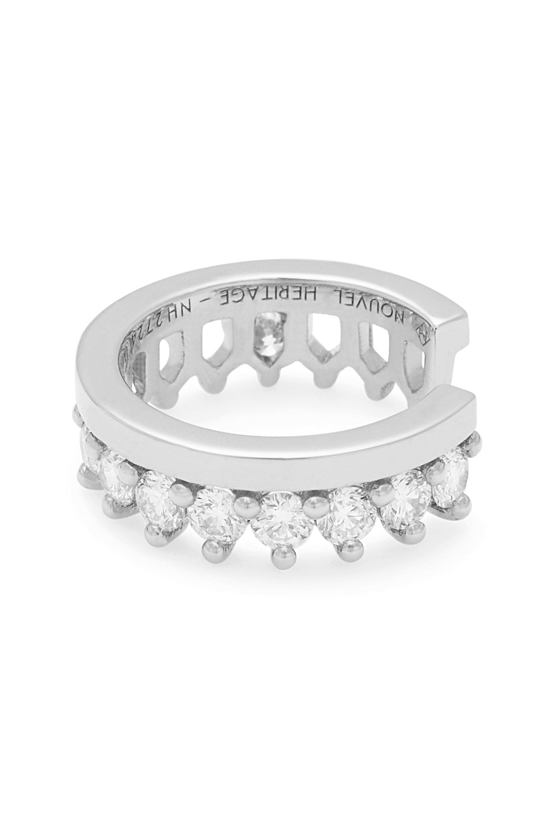 NOUVEL HERITAGE-Simple Full Diamond Lace Ear Cuff-WHITE GOLD