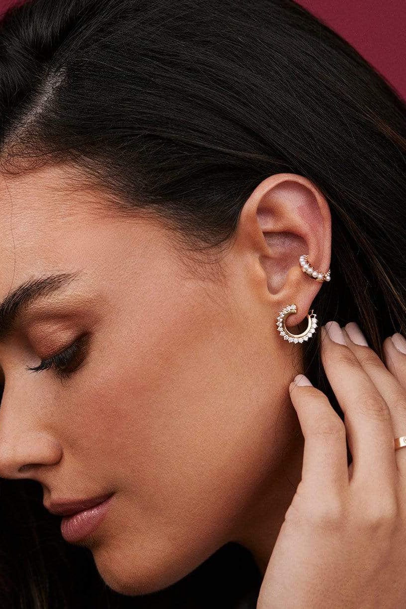 NOUVEL HERITAGE-Diamond Vendome Earrings-YELLOW GOLD