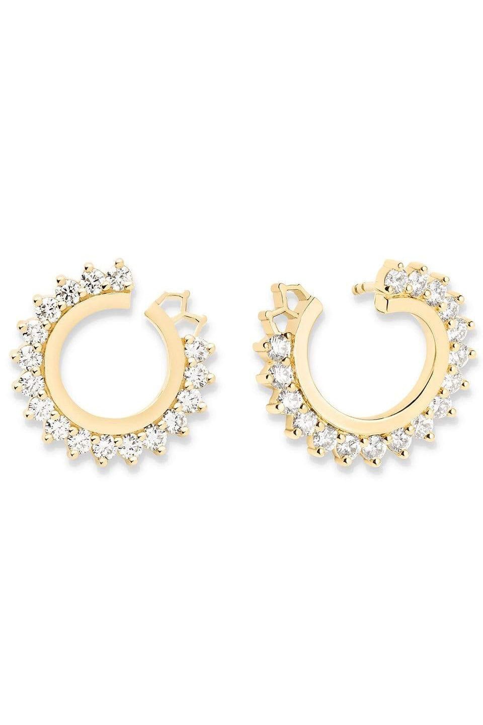 NOUVEL HERITAGE-Diamond Vendome Earrings-YELLOW GOLD
