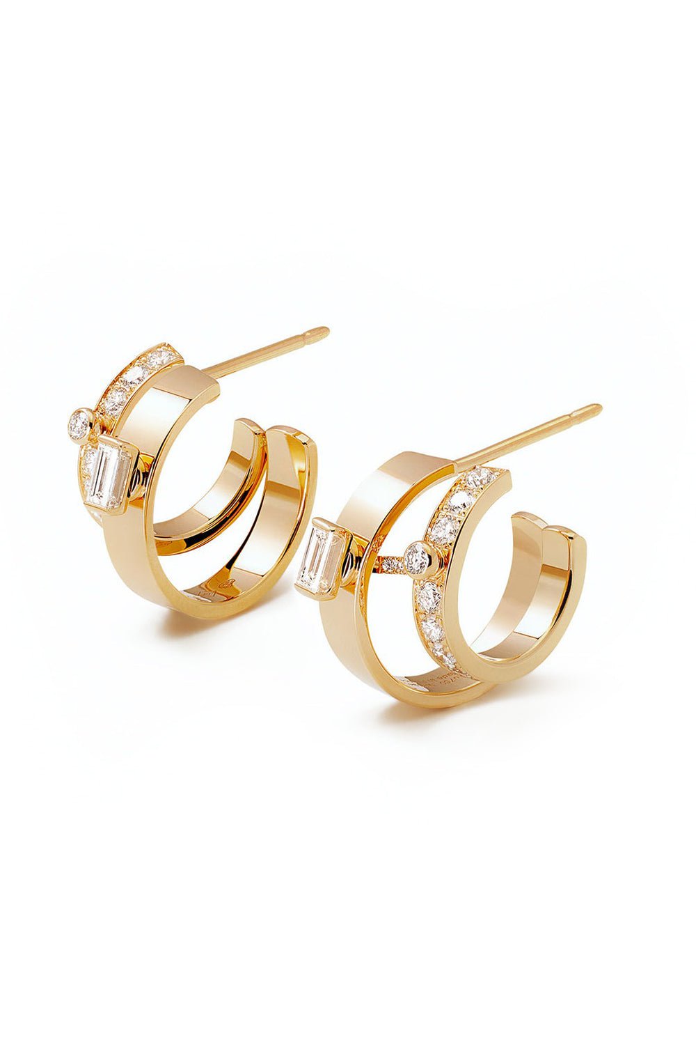 NOUVEL HERITAGE-Dinner Date Mood Hoop Earrings-YELLOW GOLD