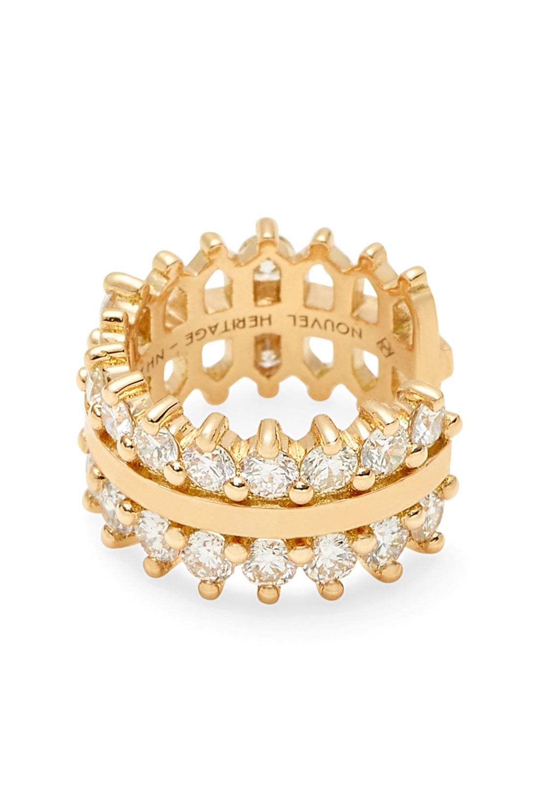 NOUVEL HERITAGE-Double Full Diamond Ear Cuff-YELLOW GOLD