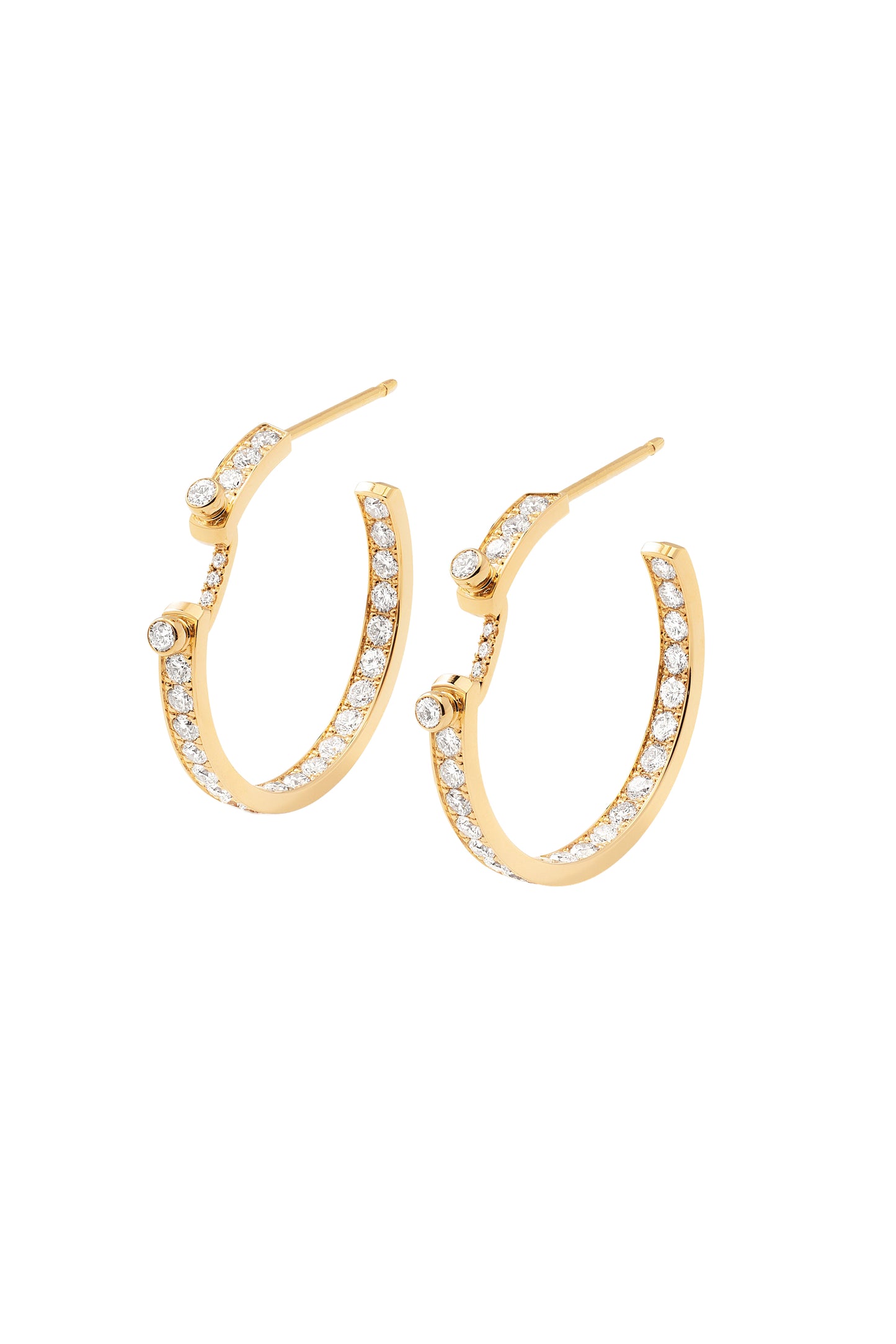 Eternity Tuxedo Mood Hoop Earrings - Yellow Gold-YELLOW GOLD-JEWELRYFINE JEWELEARRING-NOUVEL HERITAGE