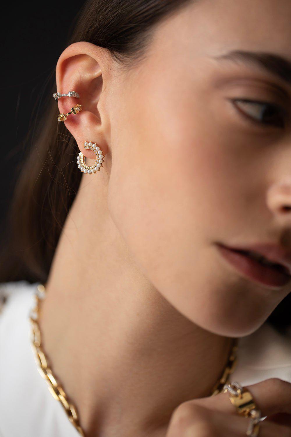 NOUVEL HERITAGE-Monday Morning Ear Cuff-YELLOW GOLD