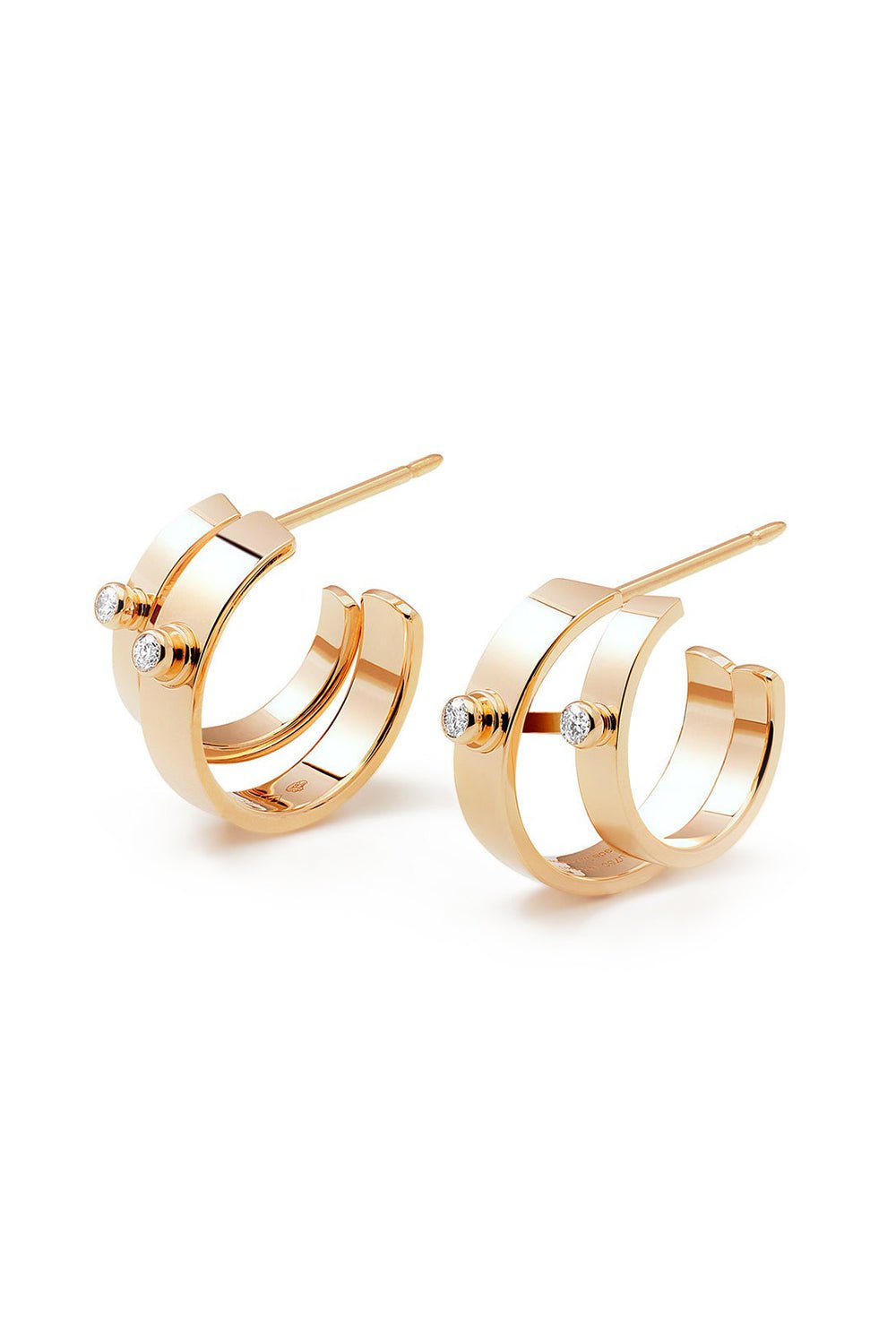 NOUVEL HERITAGE-Monday Morning Mood Double Hoop Earrings-YELLOW GOLD
