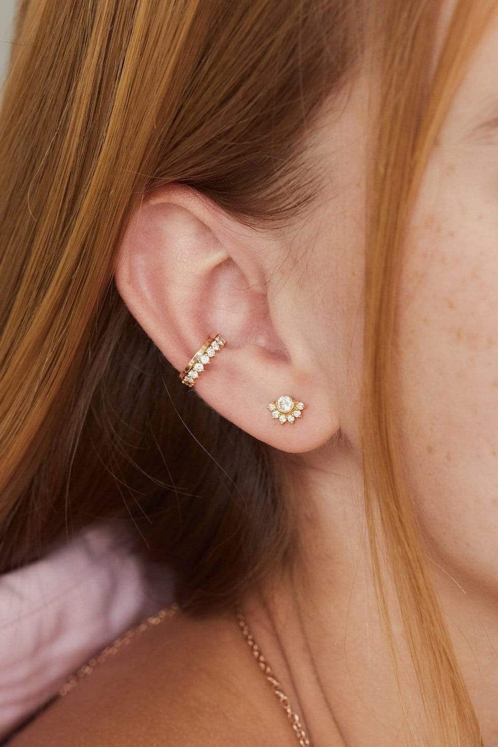 NOUVEL HERITAGE-Mystic Diamond Studs-YELLOW GOLD
