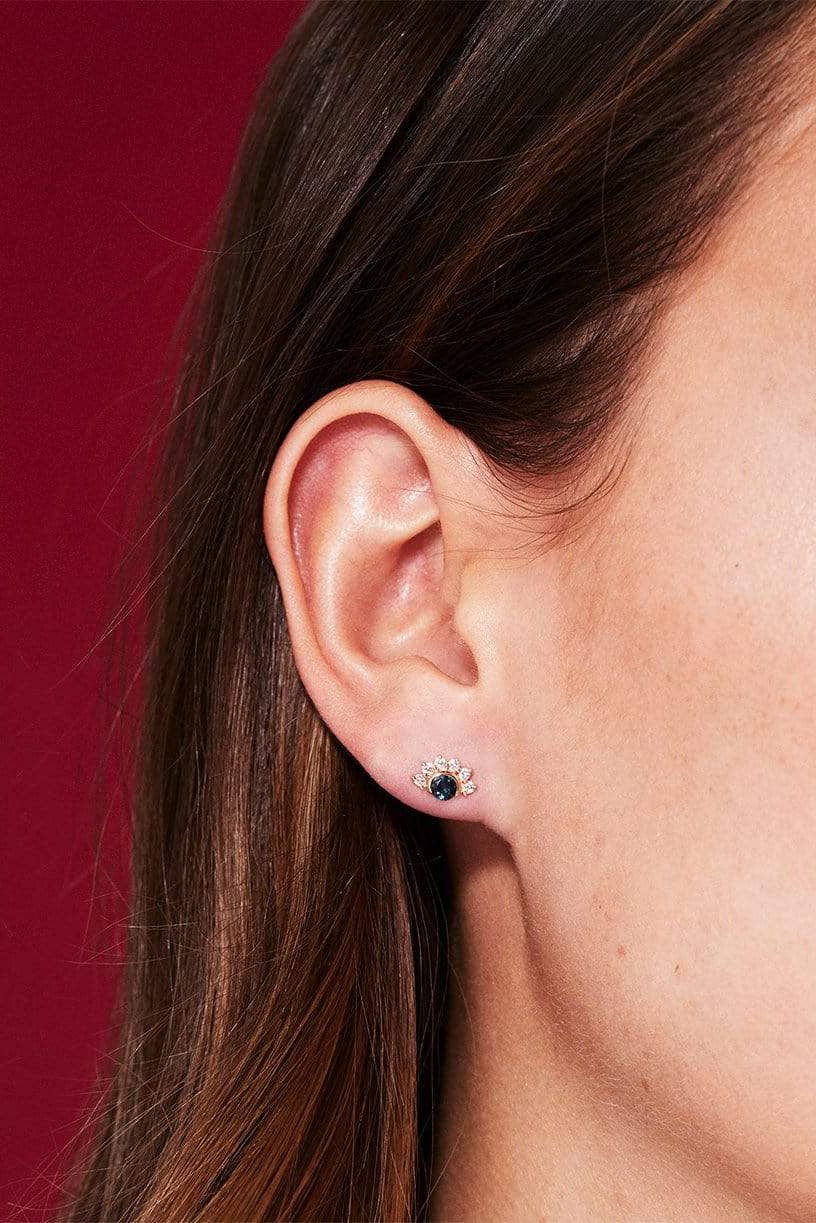 NOUVEL HERITAGE-Mystic Green Tourmaline and Diamond Studs-YELLOW GOLD