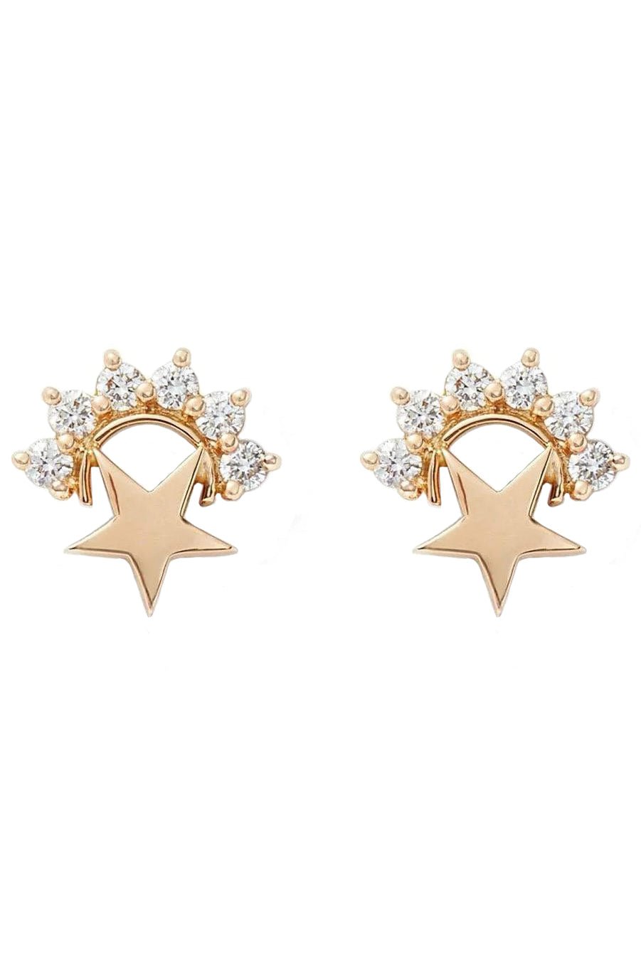 NOUVEL HERITAGE-Small Mystic Diamond Star Studs-YELLOW GOLD