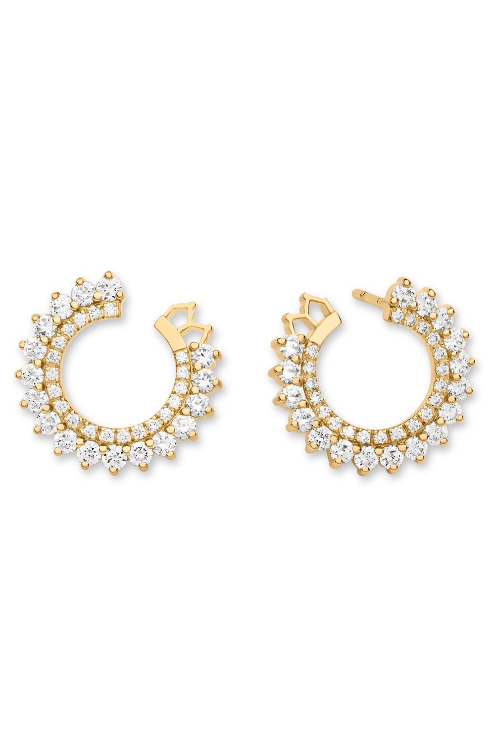 NOUVEL HERITAGE-Vendome Double Round Earrings-YELLOW GOLD
