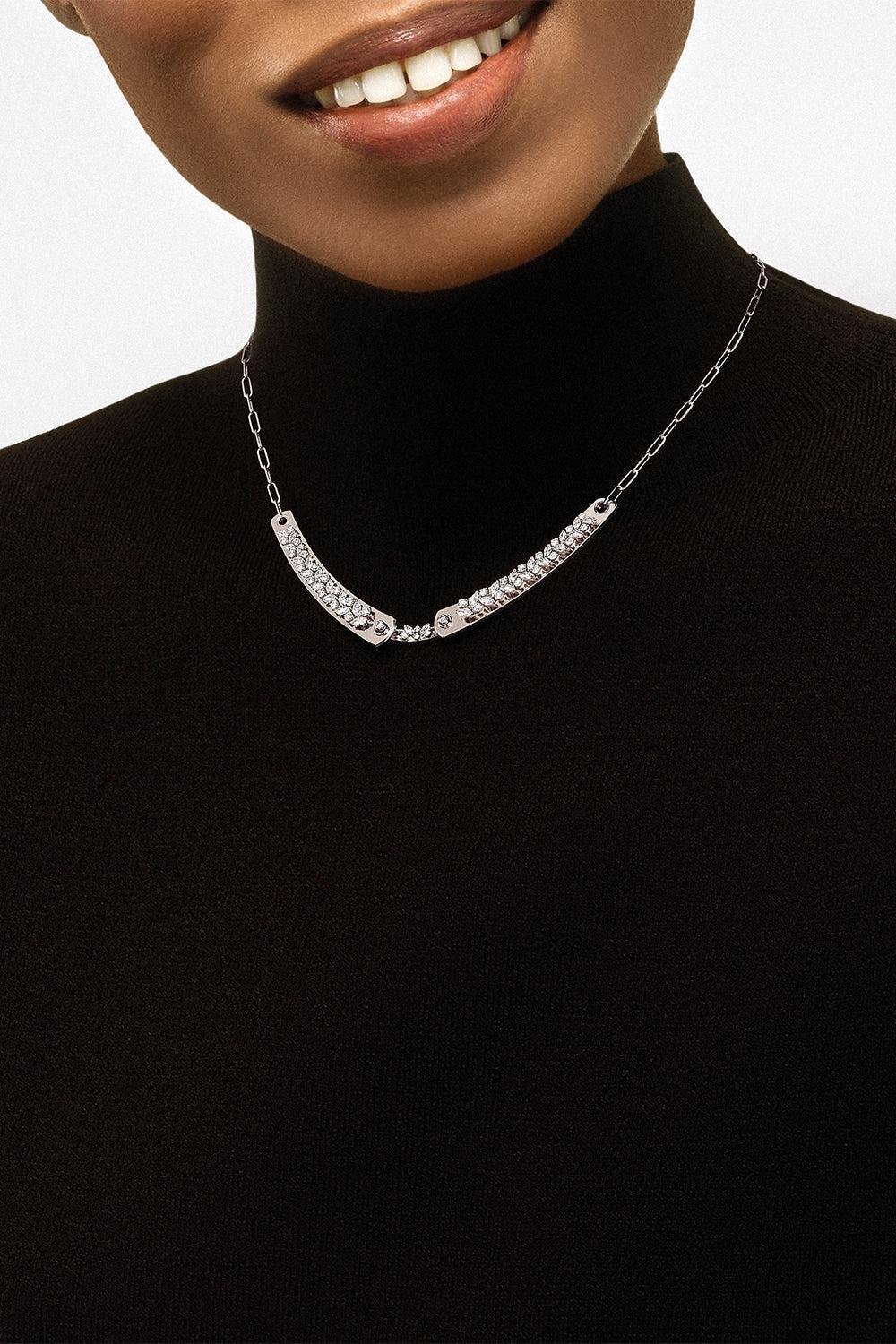 NOUVEL HERITAGE-Soirée Mood Necklace - White Gold-WHITE GOLD