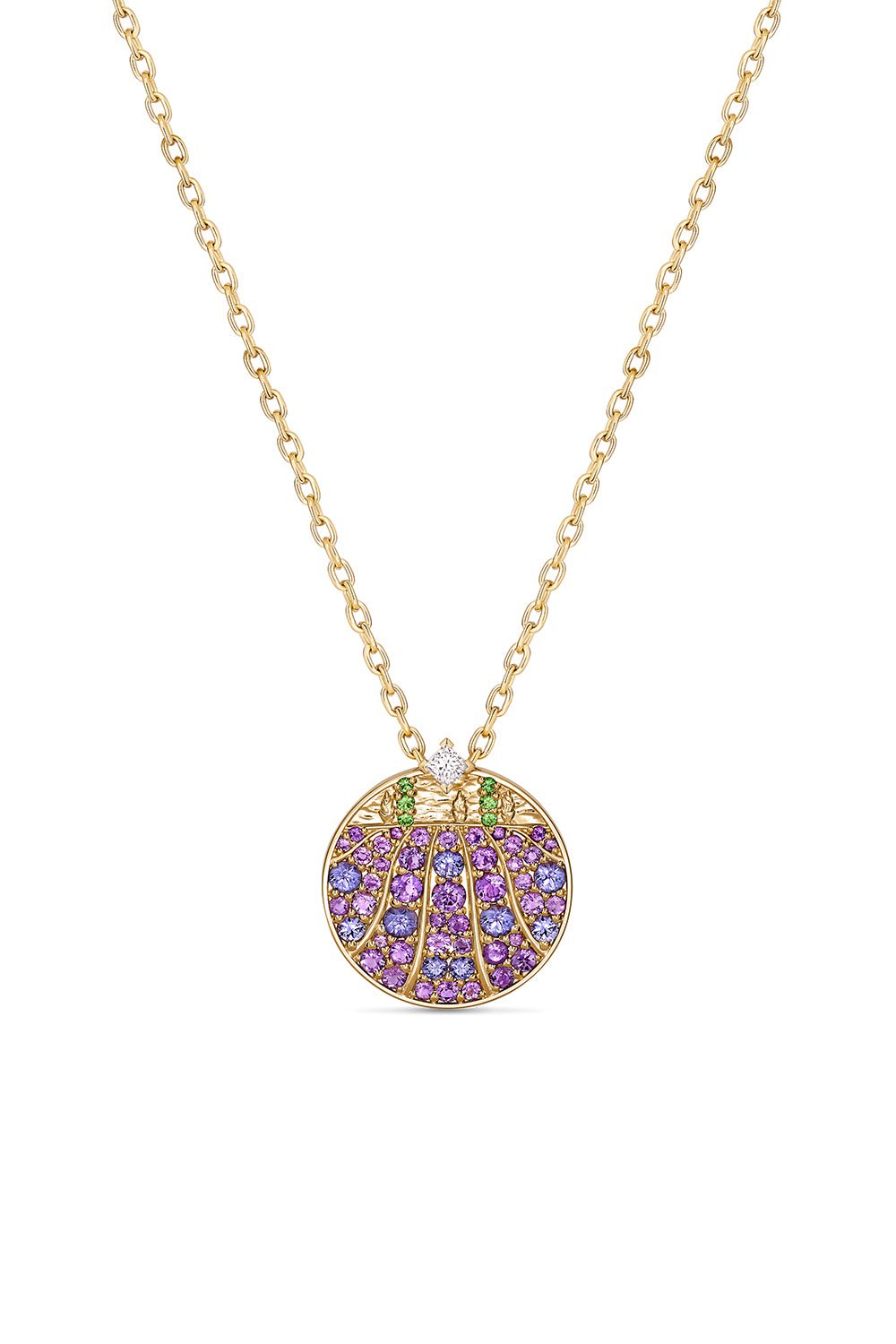 NOUVEL HERITAGE-Lavender Fields Medallion Necklace-YELLOW GOLD