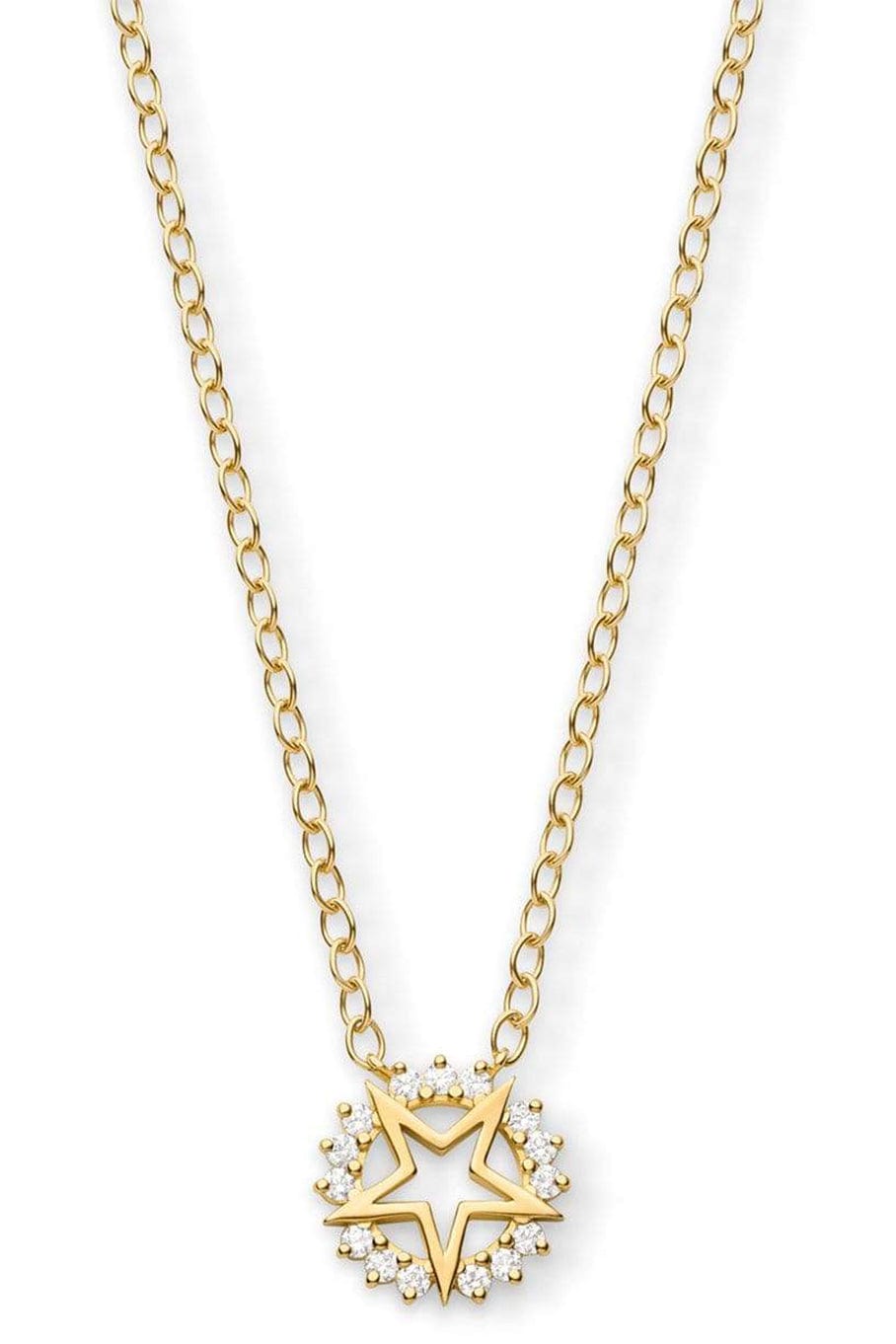 NOUVEL HERITAGE-Medium Mystic Diamond Star Necklace-YELLOW GOLD