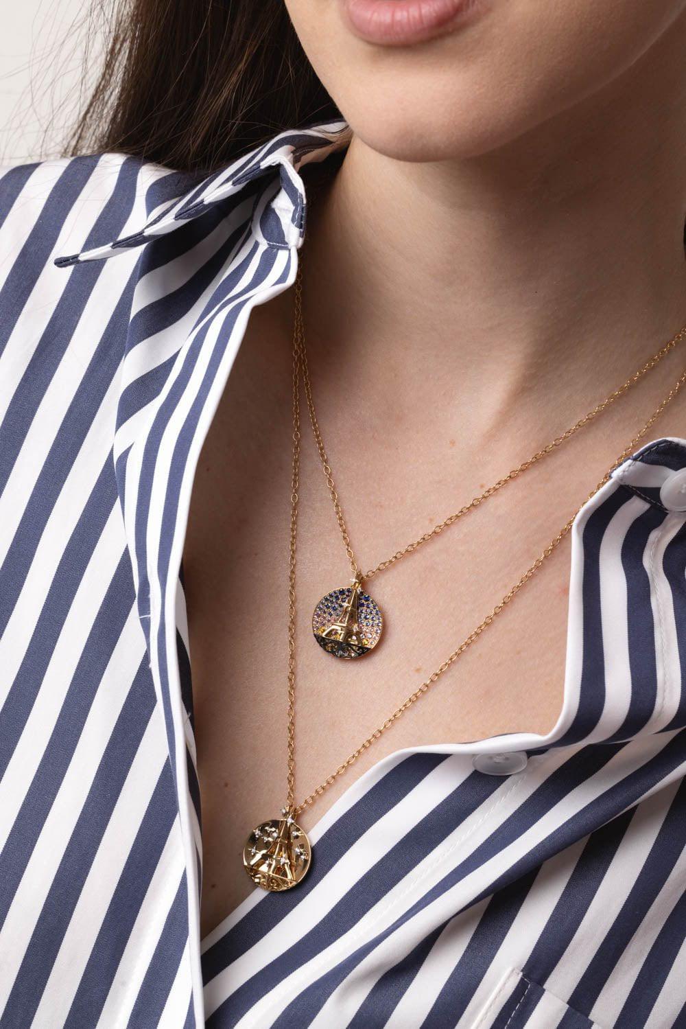 NOUVEL HERITAGE-Paris Medallion Necklace-YELLOW GOLD