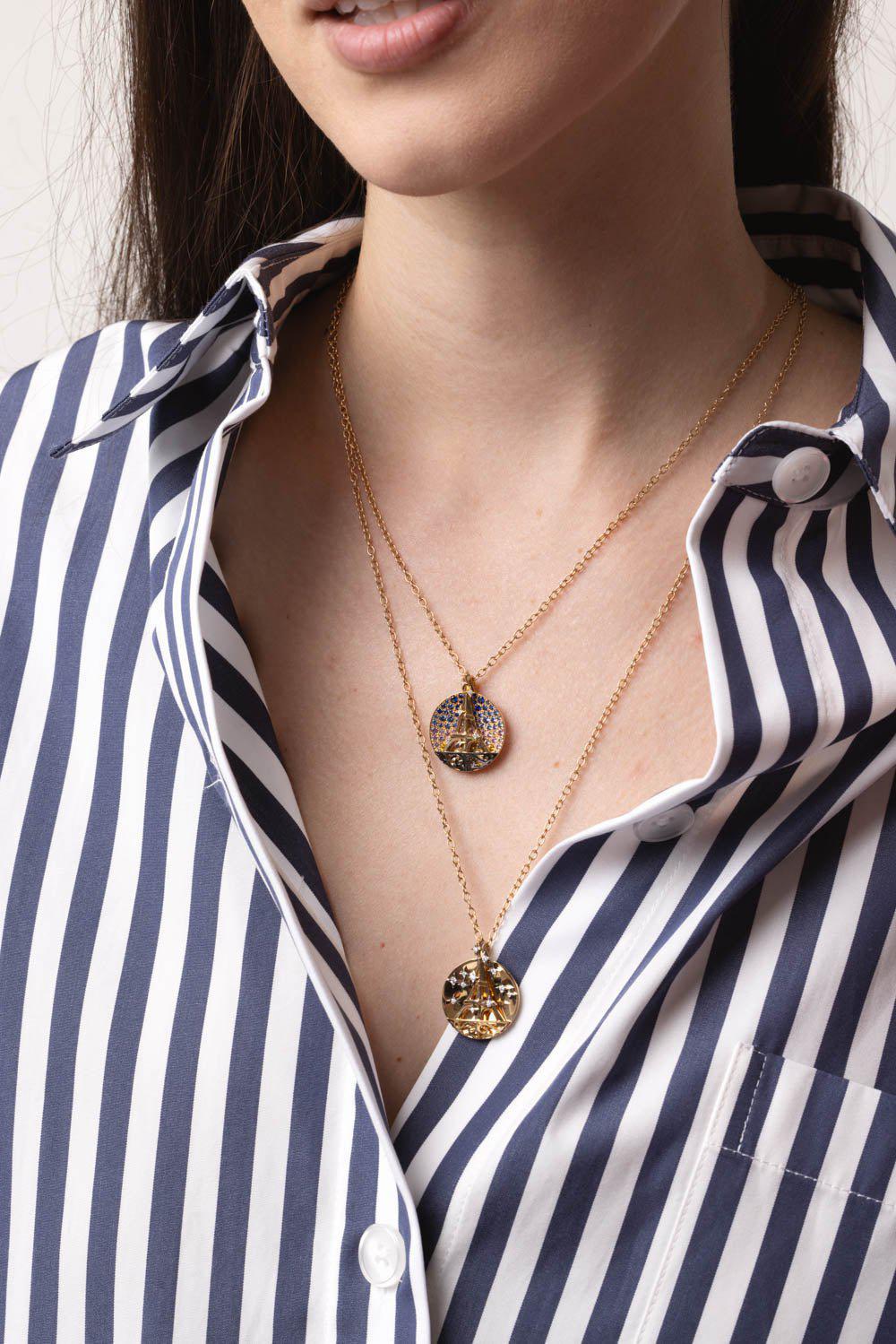 NOUVEL HERITAGE-Paris Medallion Necklace-YELLOW GOLD