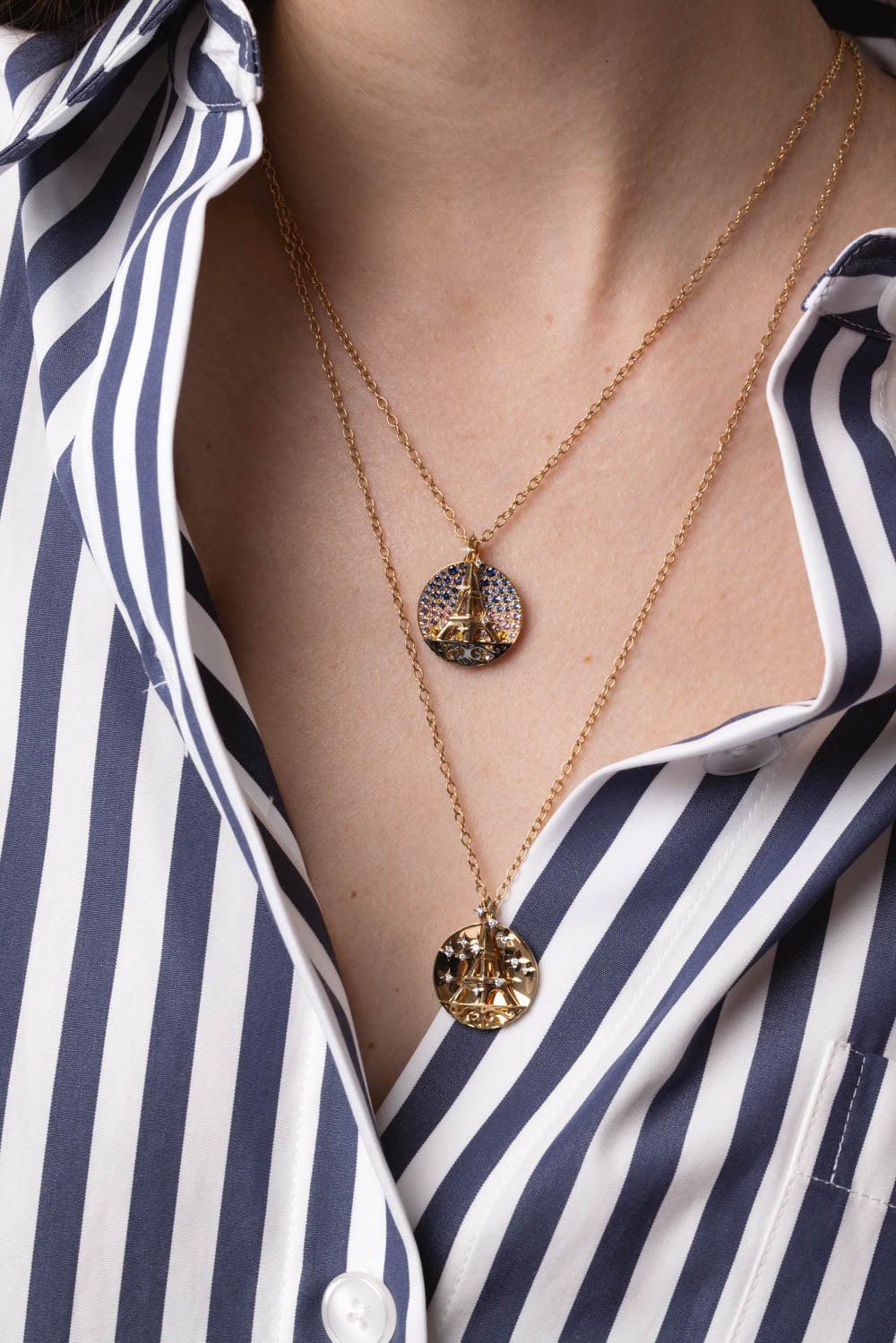 NOUVEL HERITAGE-Paris Medallion Necklace-YELLOW GOLD