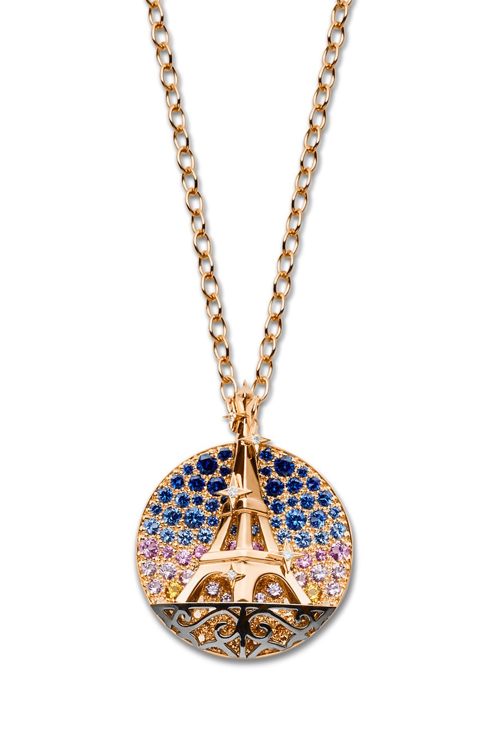 NOUVEL HERITAGE-Paris Medallion Necklace-YELLOW GOLD
