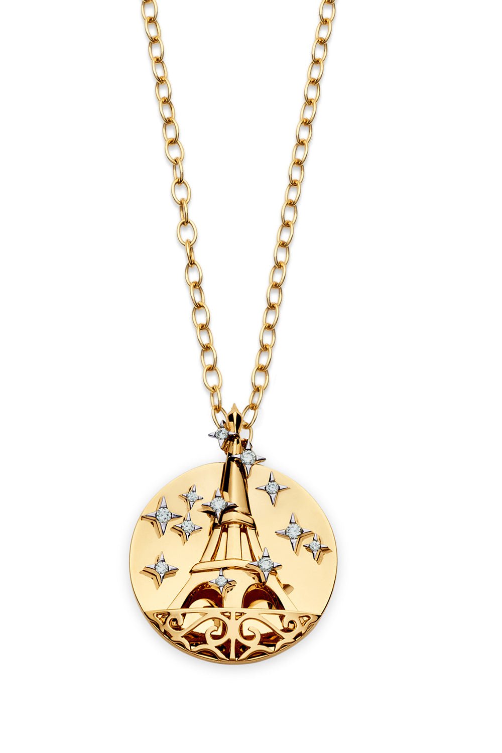 NOUVEL HERITAGE-Paris PM Medallion Necklace-YELLOW GOLD