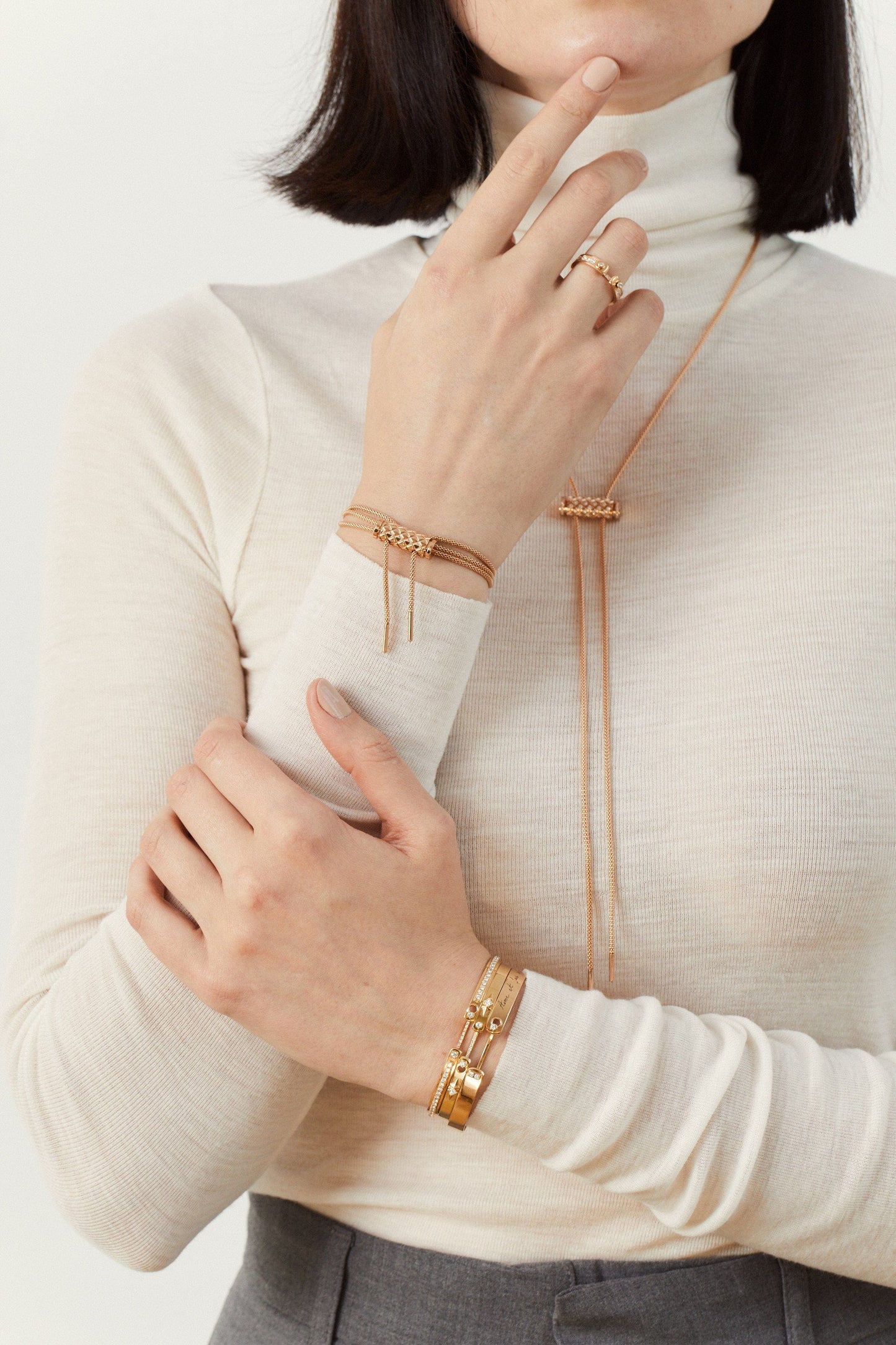 NOUVEL HERITAGE-Full Pave Latch Pendant-YELLOW GOLD