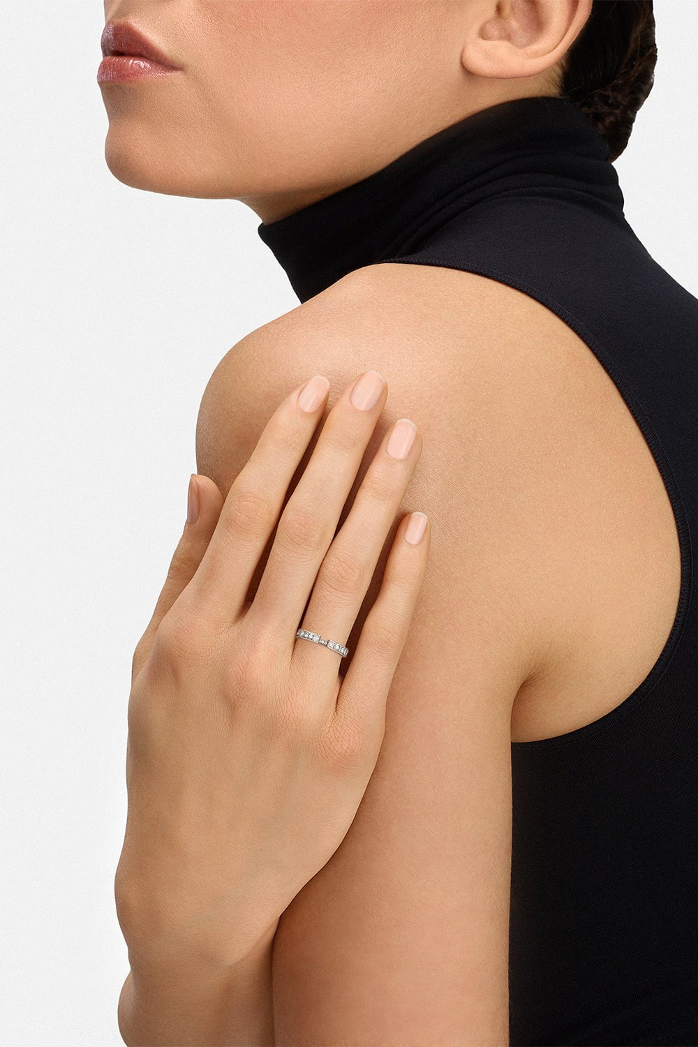 NOUVEL HERITAGE-Eternity Tuxedo PM Mood Ring-WHITE GOLD