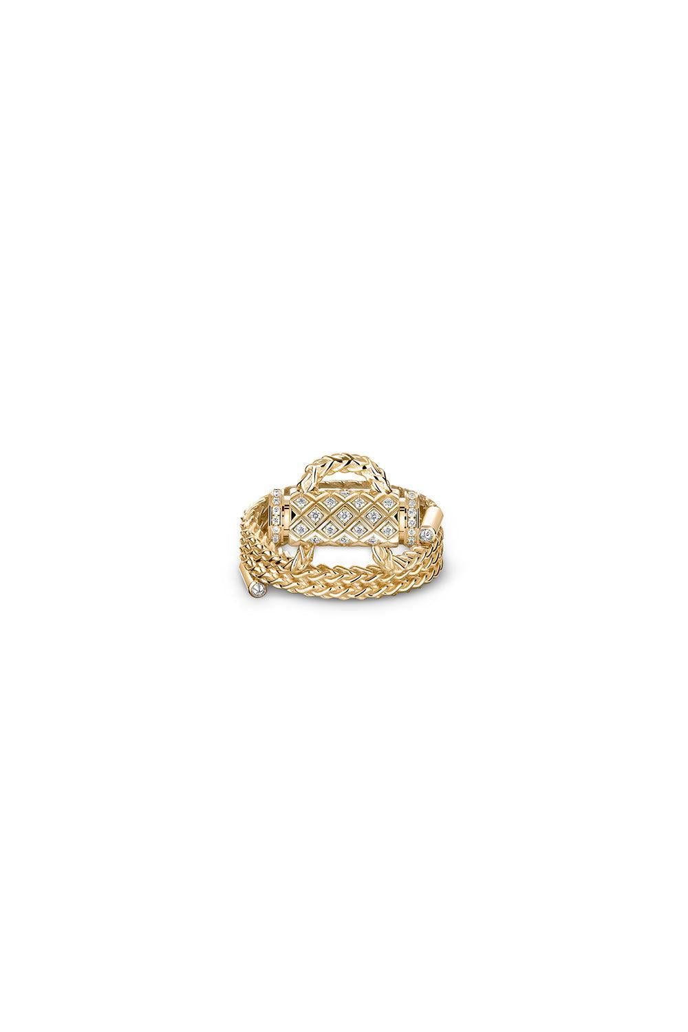 Paved Diamond Latch Ring-YELLOW GOLD-6.5-JEWELRYFINE JEWELRING-NOUVEL HERITAGE