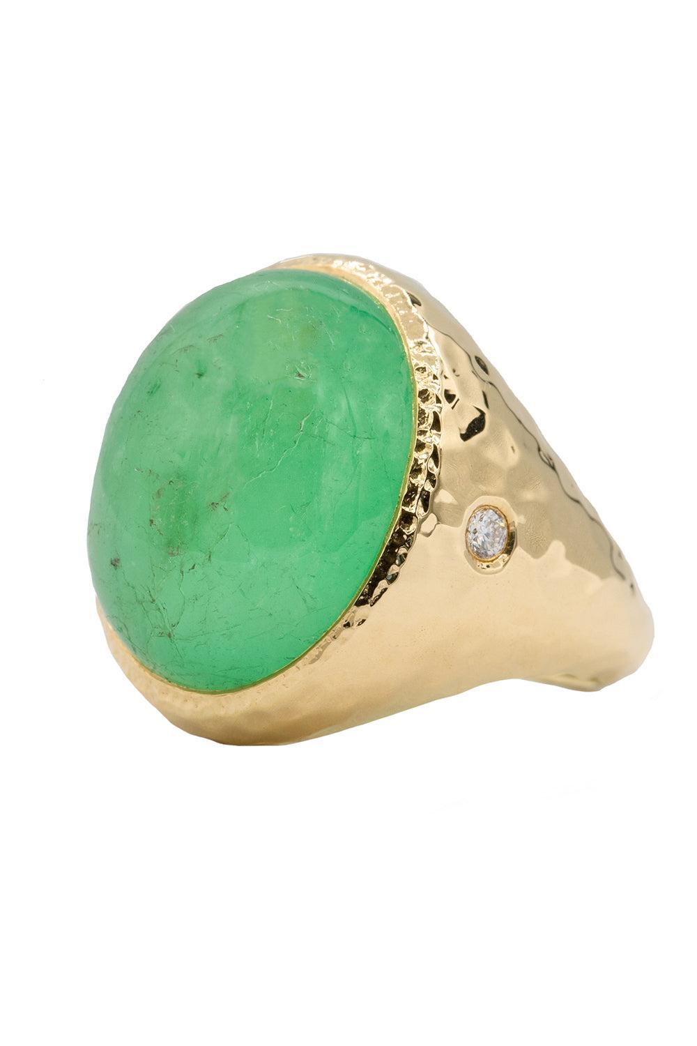 Emerald Aura Ring-YELLOW GOLD-6-JEWELRYFINE JEWELRING-OCTAVIA ELIZABETH