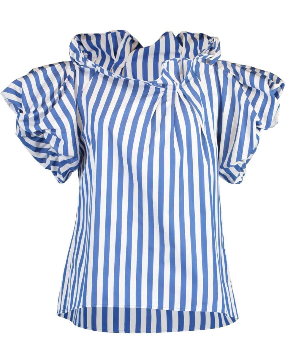 ODEEH-Cobalt Striped Blouse-