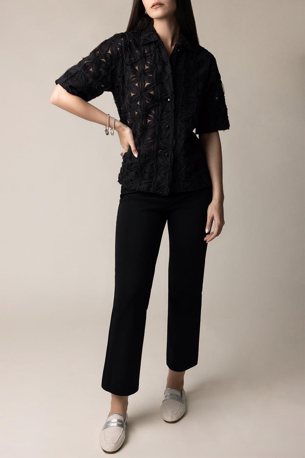 Crop Pant - Jet Black-JET BLK-32-CLOTHINGPANTCROPPED-ODEEH